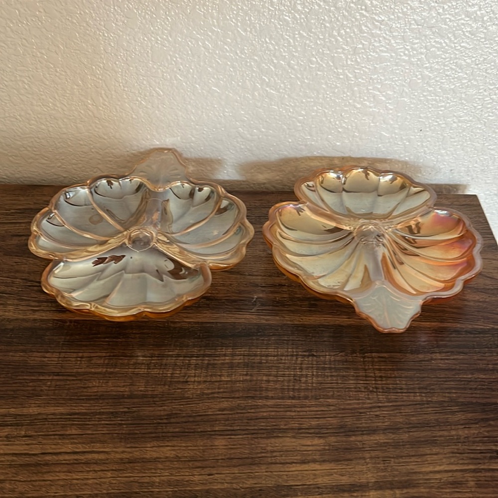 ORANGE DEPRESSION GLASS DISH SET